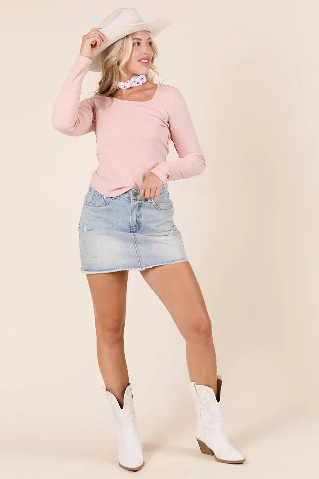 Suanna Long Sleeve Pink Ribbed Knit Tee sold by Pink Lily product image thumbnail 2