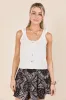 Gretta White Button Up Knit Tank SALE sold by Pink Lily