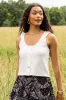 Gretta White Button Up Knit Tank SALE sold by Pink Lily