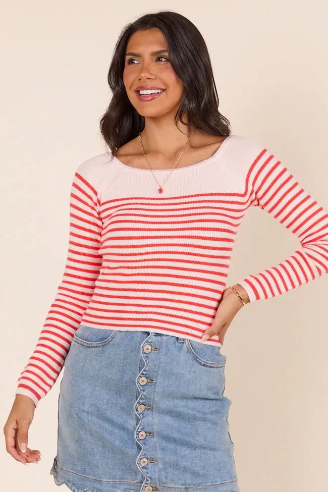 Emma Rose Long Sleeve Off Shoulder Striped Sweater sold by Pink Lily product image thumbnail 2