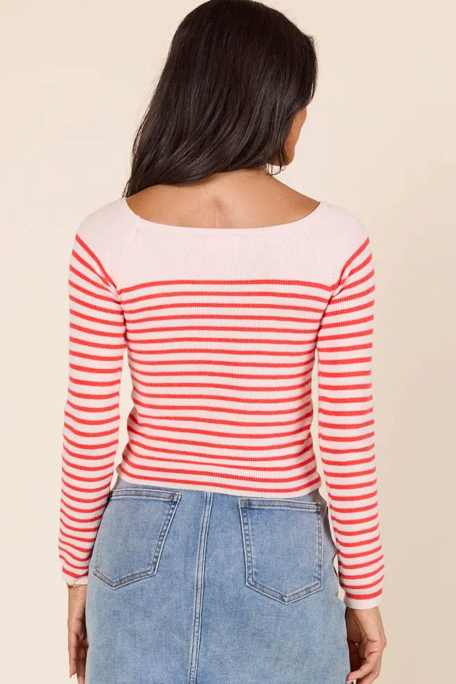 Emma Rose Long Sleeve Off Shoulder Striped Sweater sold by Pink Lily product image thumbnail 5