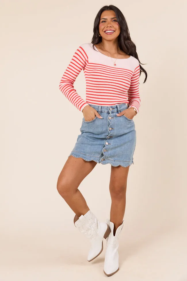 Emma Rose Long Sleeve Off Shoulder Striped Sweater sold by Pink Lily product image thumbnail 3