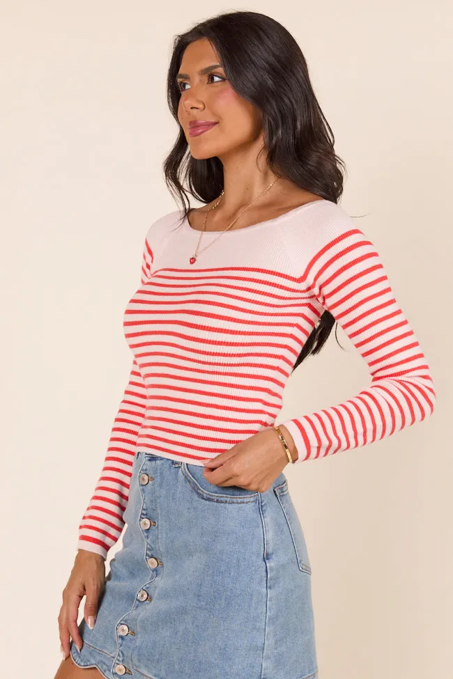 Emma Rose Long Sleeve Off Shoulder Striped Sweater sold by Pink Lily product image thumbnail 4