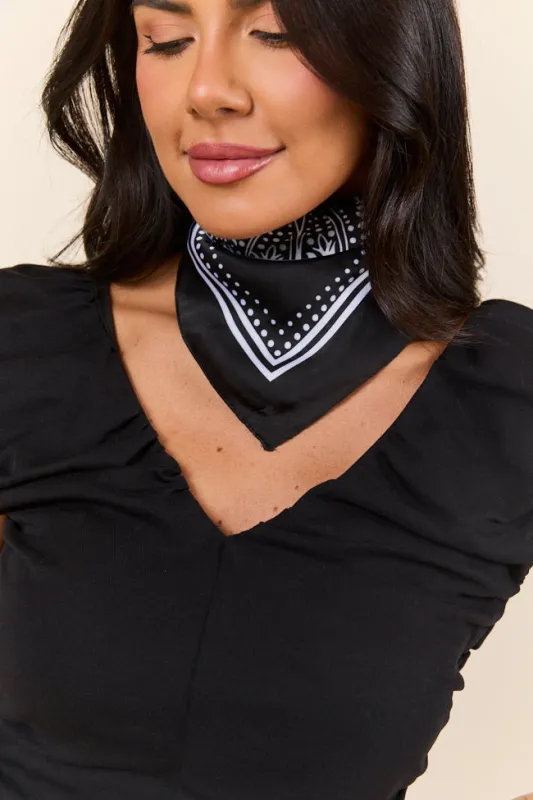 Rhea Black Bandana sold by Pink Lily
