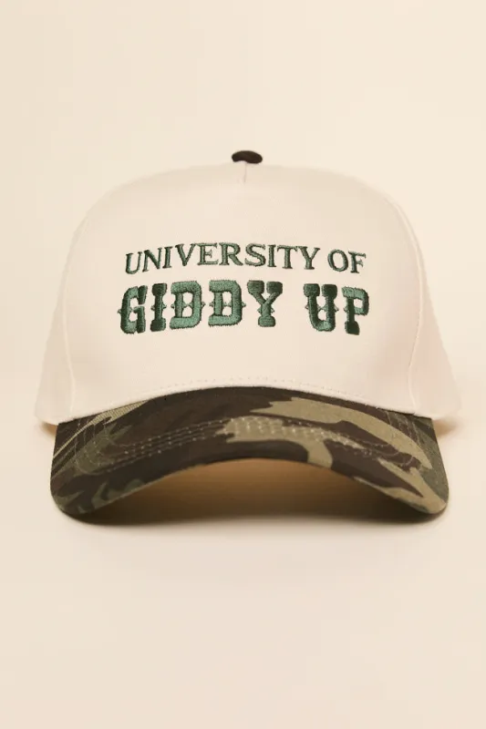 University Of Giddy Up Camo Trucker Hat FINAL SALE sold by Pink Lily