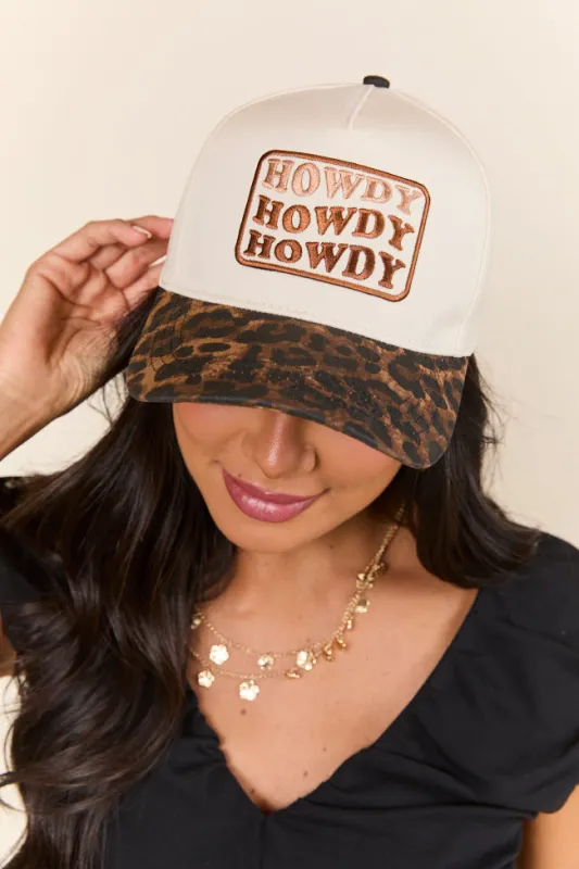 Howdy Leopard Trucker Hat sold by Pink Lily