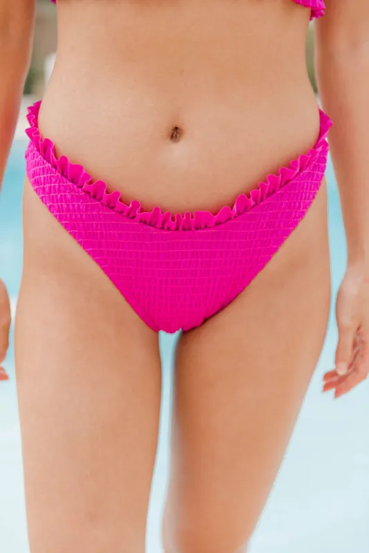 Pacific Island Magenta Smocked Cheeky Swimsuit Bottoms FINAL SALE sold by Pink Lily