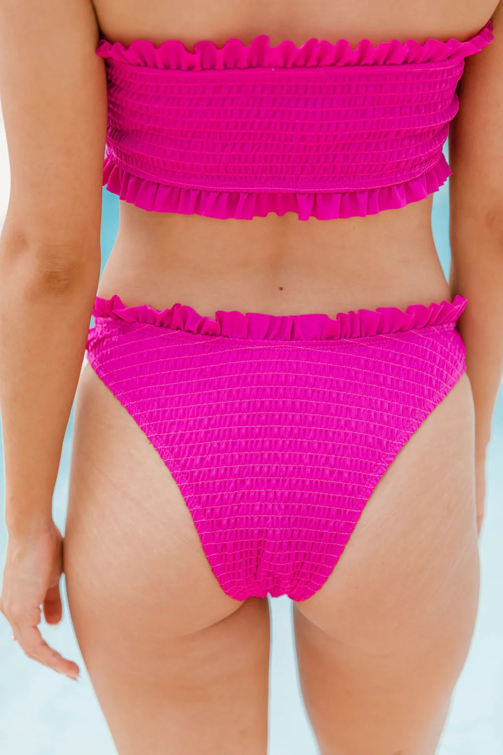 Pacific Island Magenta Smocked Cheeky Swimsuit Bottoms FINAL SALE sold by Pink Lily product image thumbnail 4