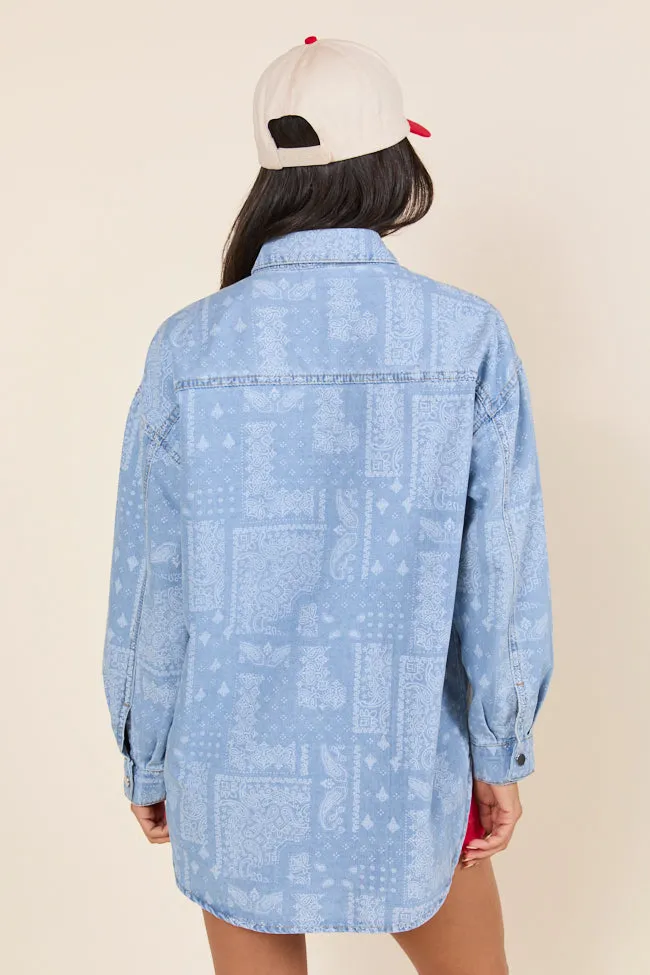 Born To Shine Bandana Chambray Shirt FINAL SALE sold by Pink Lily product image thumbnail 5