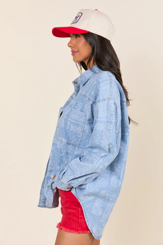 Born To Shine Bandana Chambray Shirt FINAL SALE sold by Pink Lily product image thumbnail 4