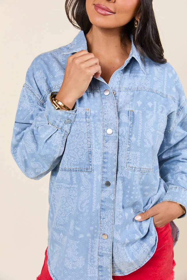 Born To Shine Bandana Chambray Shirt FINAL SALE sold by Pink Lily product image thumbnail 2