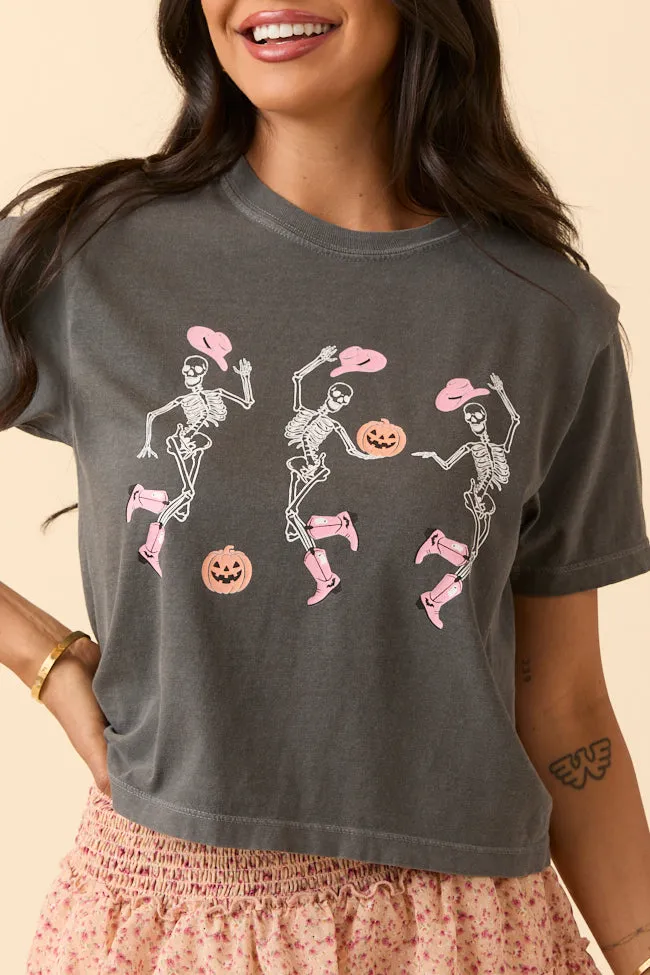 Dancing Skeletons Dark Grey Boxy Graphic Tee SALE sold by Pink Lily product image thumbnail 2