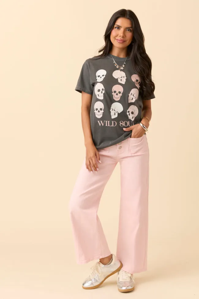 Wild Soul Skull Icons Dark Grey Graphic Tee SALE sold by Pink Lily product image thumbnail 2