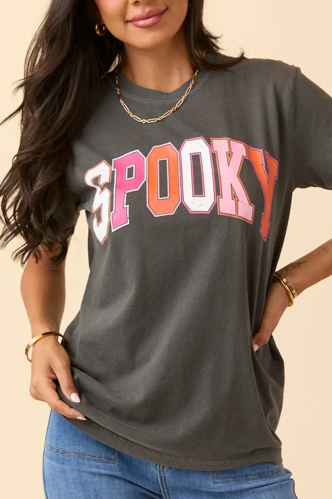 Multi Color Spooky Block Dark Grey Graphic Tee SALE sold by Pink Lily product image thumbnail 2