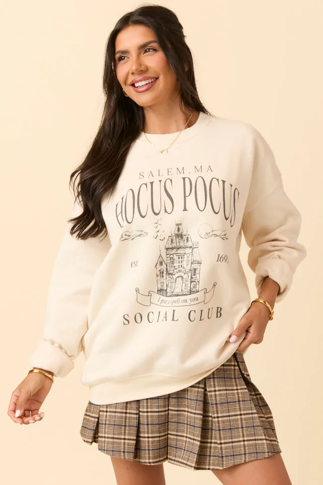 Hocus Pocus Charcoal Print Cream Graphic Sweatshirt sold by Pink Lily