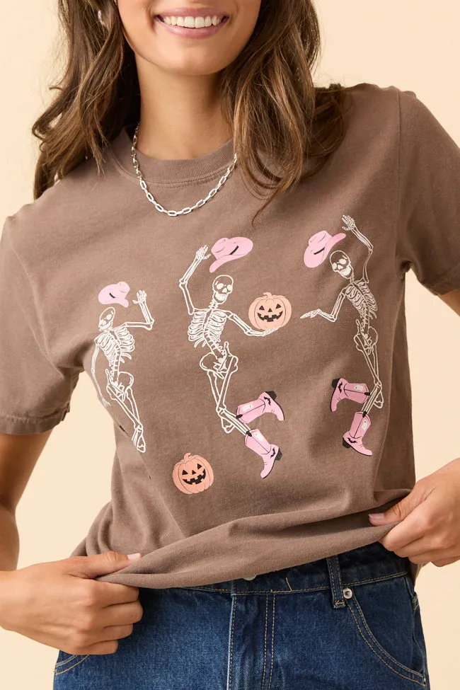 Dancing Skeletons Brown Graphic Tee sold by Pink Lily product image thumbnail 2