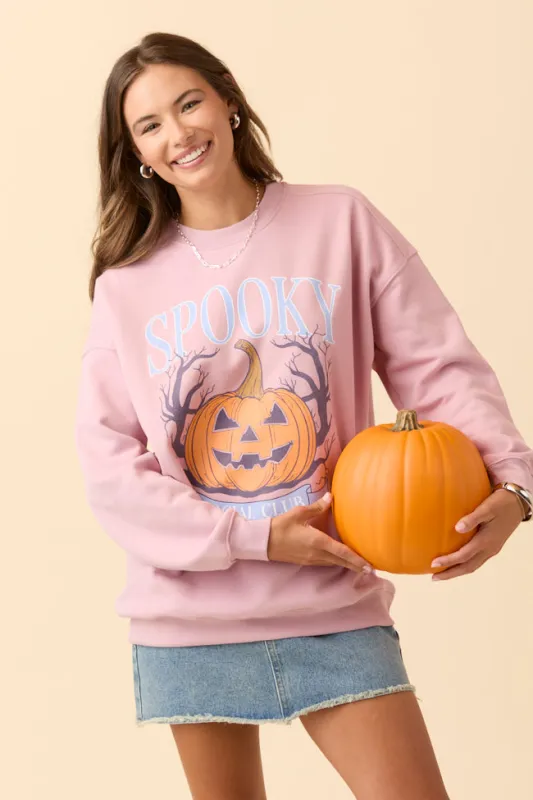 Spooky Social Club Mauve Graphic Sweatshirt SALE sold by Pink Lily