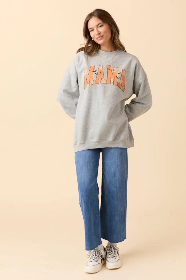 Mama Block Halloween Printed Light Grey Graphic Sweatshirt SALE sold by Pink Lily product image thumbnail 3