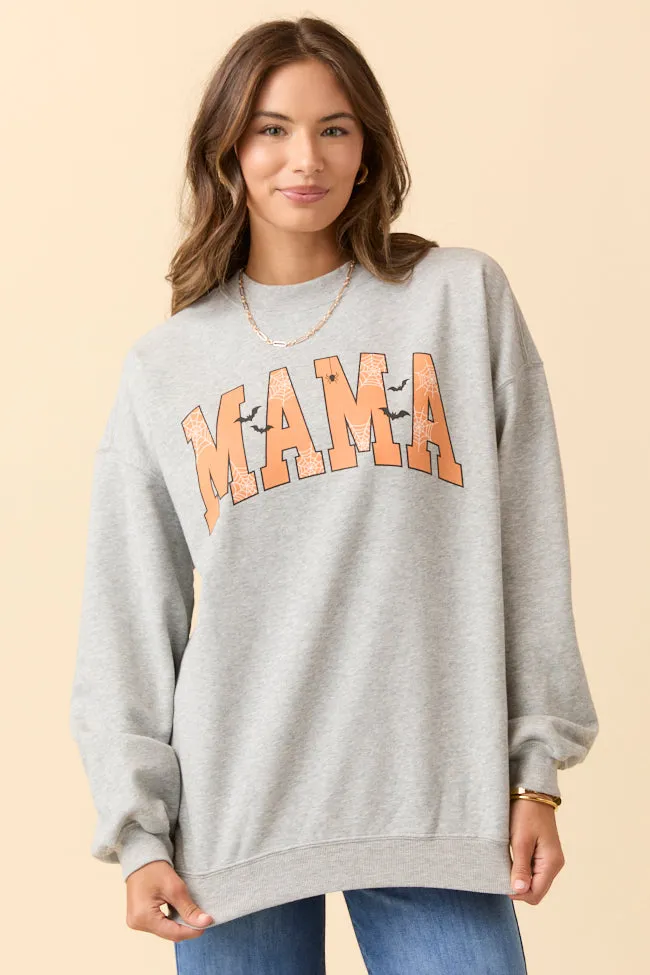 Mama Block Halloween Printed Light Grey Graphic Sweatshirt SALE sold by Pink Lily product image thumbnail 4