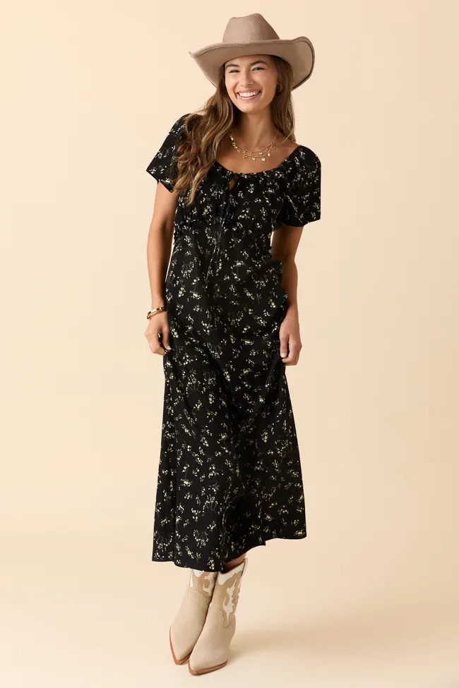 Bethany Black Floral Print Maxi Dress sold by Pink Lily product image thumbnail 2