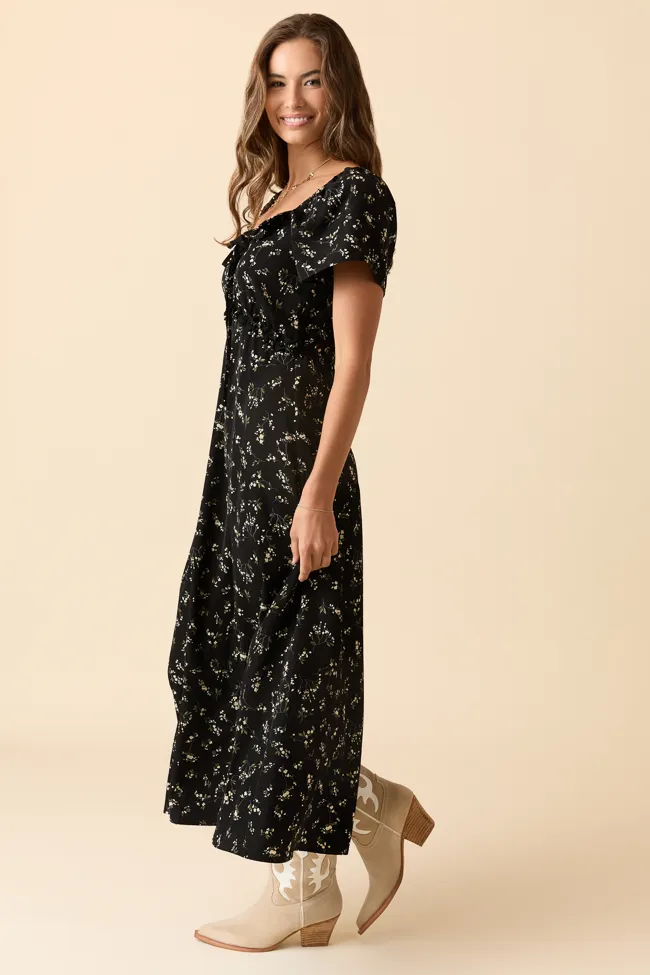 Bethany Black Floral Print Maxi Dress sold by Pink Lily product image thumbnail 4