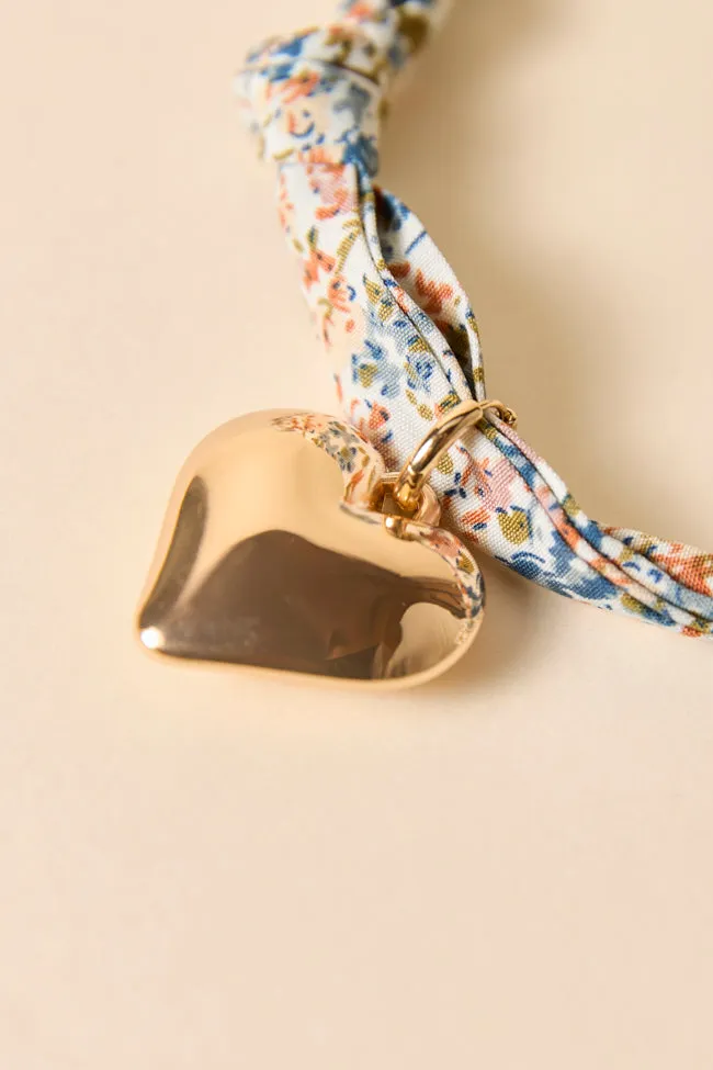 Nora Blue Puff Heart Scarf Necklace sold by Pink Lily product image thumbnail 2