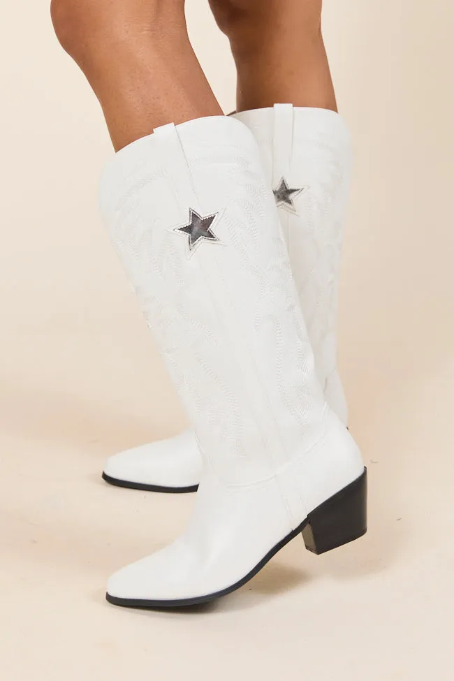 Vicki White Star Western Boots FINAL SALE sold by Pink Lily