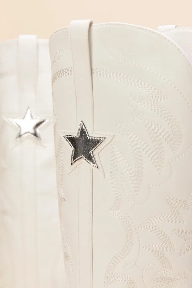 Vicki White Star Western Boots FINAL SALE sold by Pink Lily product image thumbnail 4
