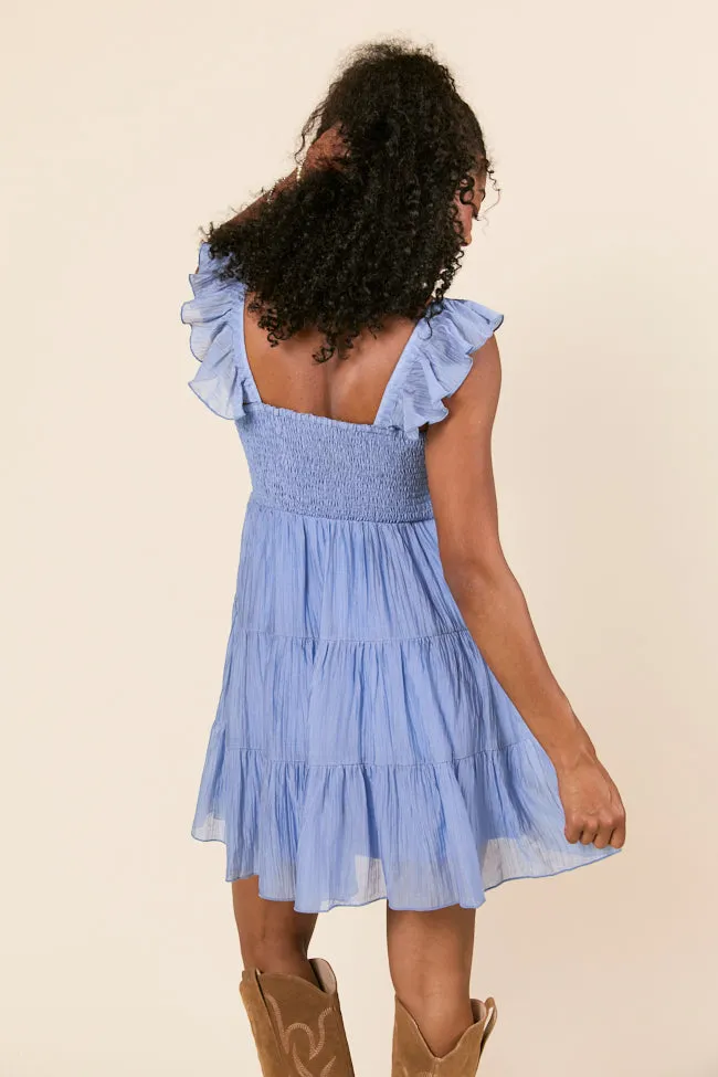 It's My Day Light Blue Smocked Mini Dress SALE sold by Pink Lily product image thumbnail 4