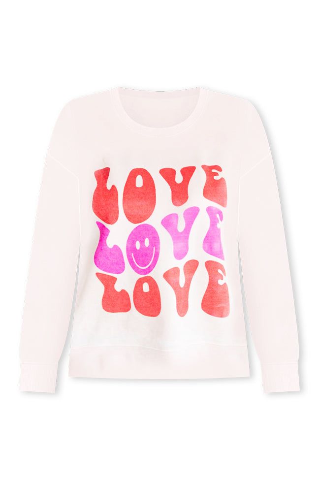 Love Love Love Pale Pink Graphic Sweatshirt sold by Pink Lily product image thumbnail 5