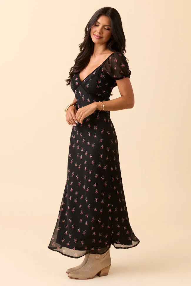 Adelyn Black Floral Maxi Dress SALE sold by Pink Lily product image thumbnail 5