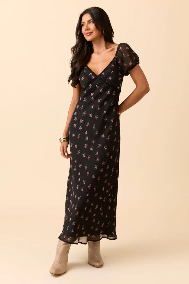 Adelyn Black Floral Maxi Dress SALE sold by Pink Lily product image thumbnail 4
