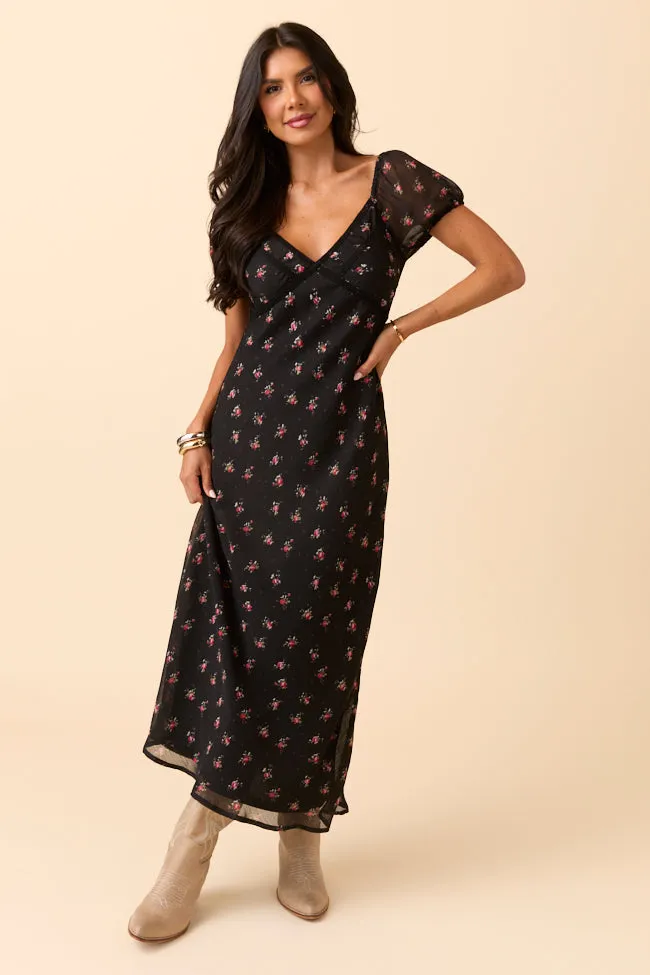 Adelyn Black Floral Maxi Dress SALE sold by Pink Lily product image thumbnail 3