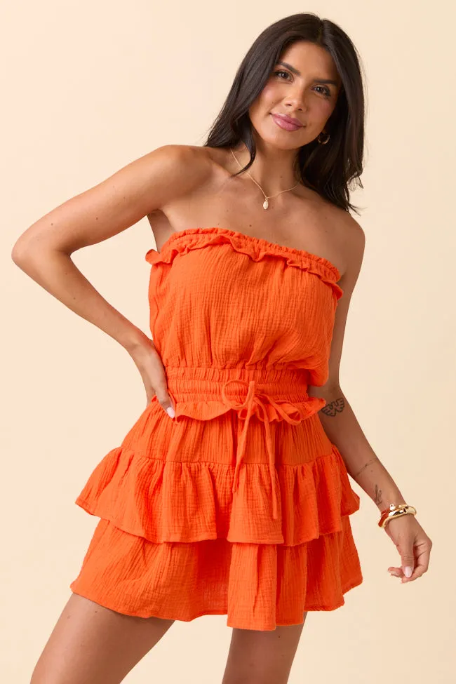 Jodie Orange Strapless Mini Dress FINAL SALE sold by Pink Lily product image thumbnail 3