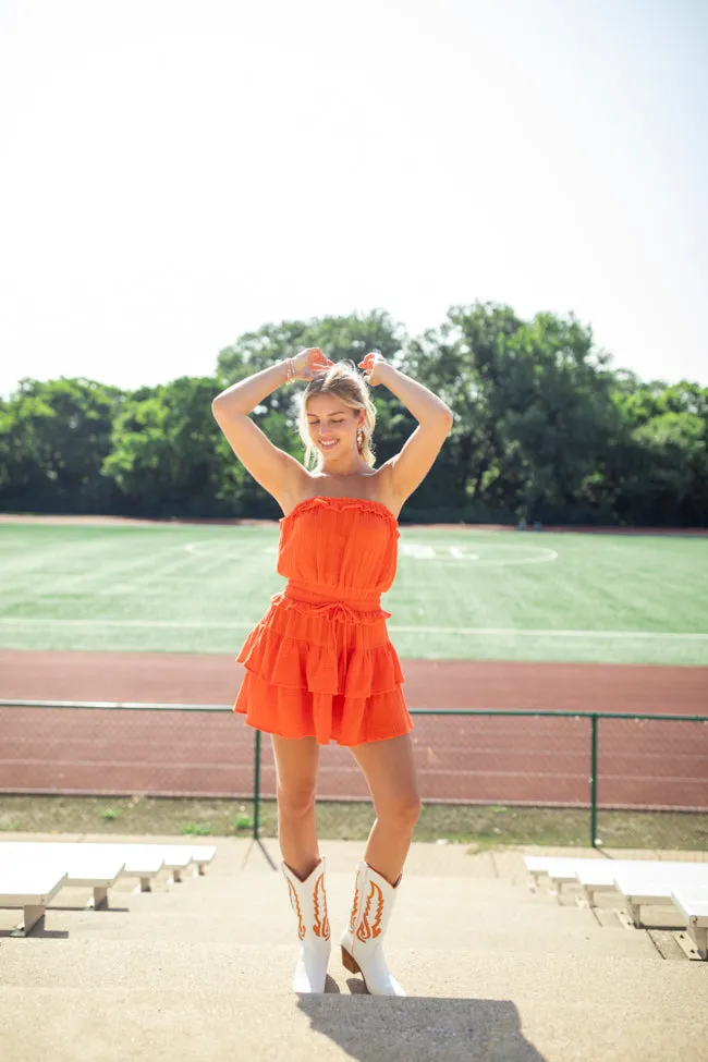 Jodie Orange Strapless Mini Dress FINAL SALE sold by Pink Lily product image thumbnail 2