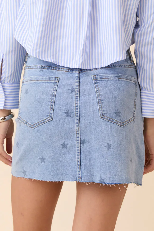 Katherine Star Print Denim Mini Skirt FINAL SALE sold by Pink Lily product image thumbnail 4