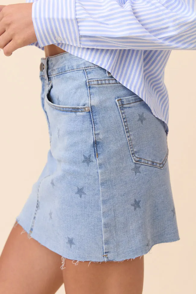 Katherine Star Print Denim Mini Skirt FINAL SALE sold by Pink Lily product image thumbnail 3