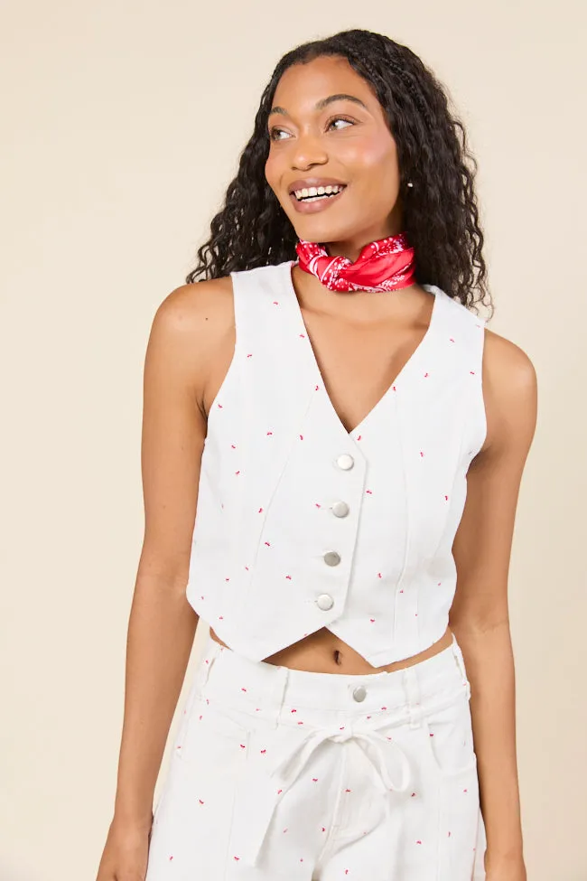 Eileen Bow Printed Denim Vest sold by Pink Lily product image thumbnail 2