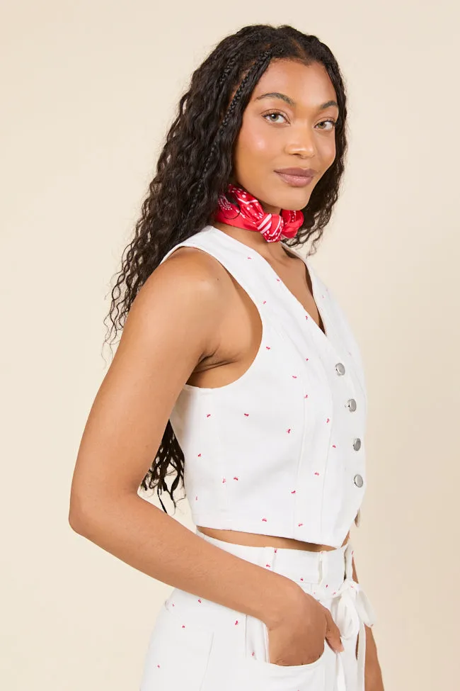 Eileen Bow Printed Denim Vest sold by Pink Lily product image thumbnail 5