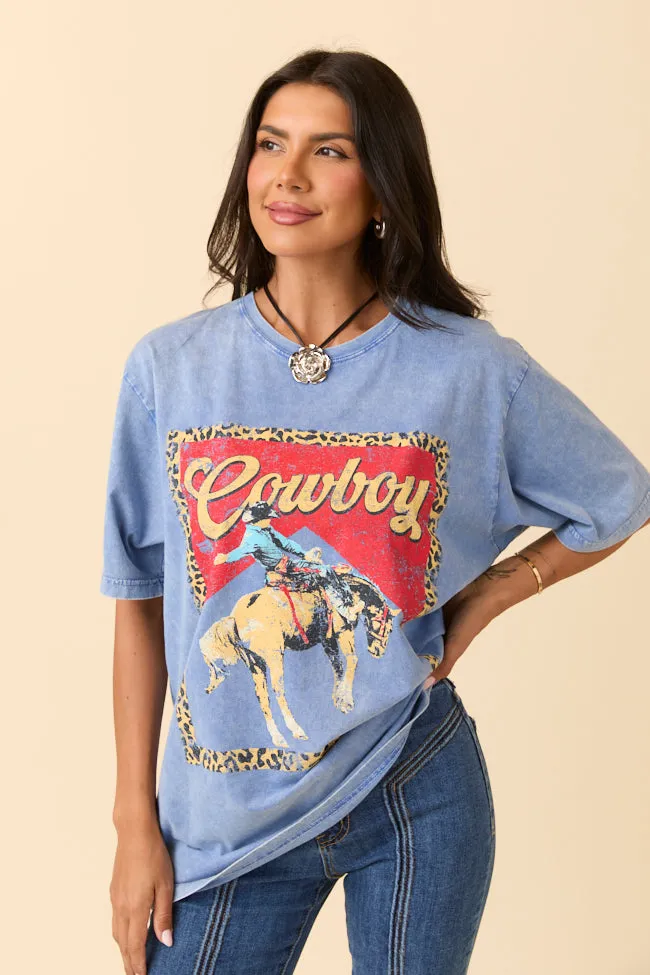 Zutter Cowboy Washed Blue Graphic Tee SALE sold by Pink Lily product image thumbnail 2