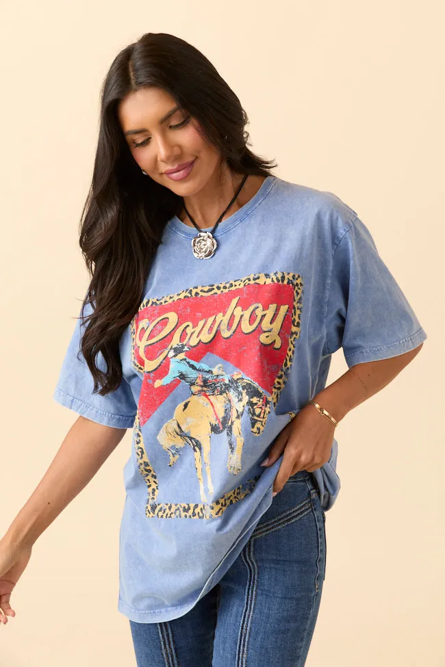 Zutter Cowboy Washed Blue Graphic Tee SALE sold by Pink Lily