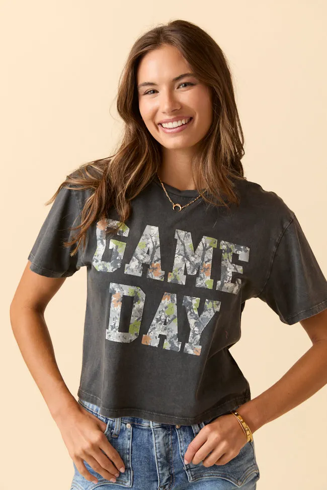 Zutter Camo Gameday Black Graphic Tee sold by Pink Lily