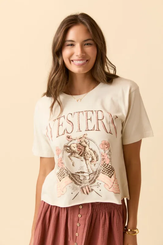 Zutter Western Cream Graphic Tee sold by Pink Lily