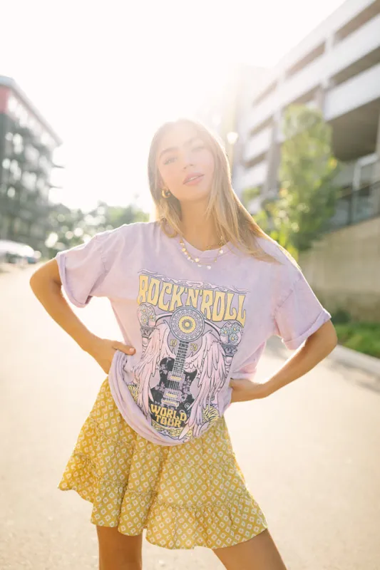 Zutter Rock N' Roll Lavender Graphic Tee sold by Pink Lily