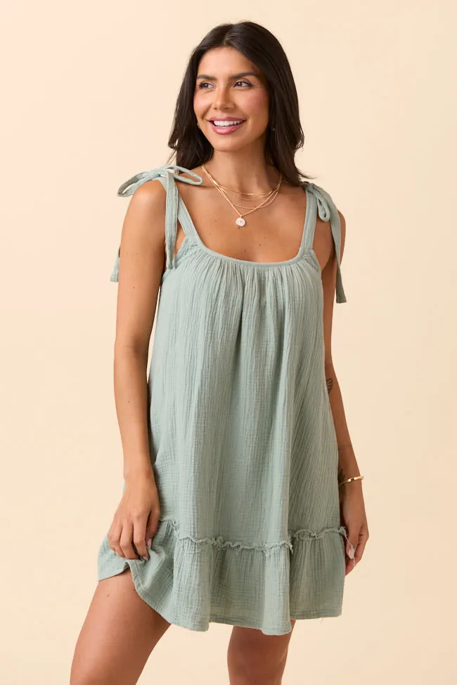 Vera Sage Mini Dress sold by Pink Lily