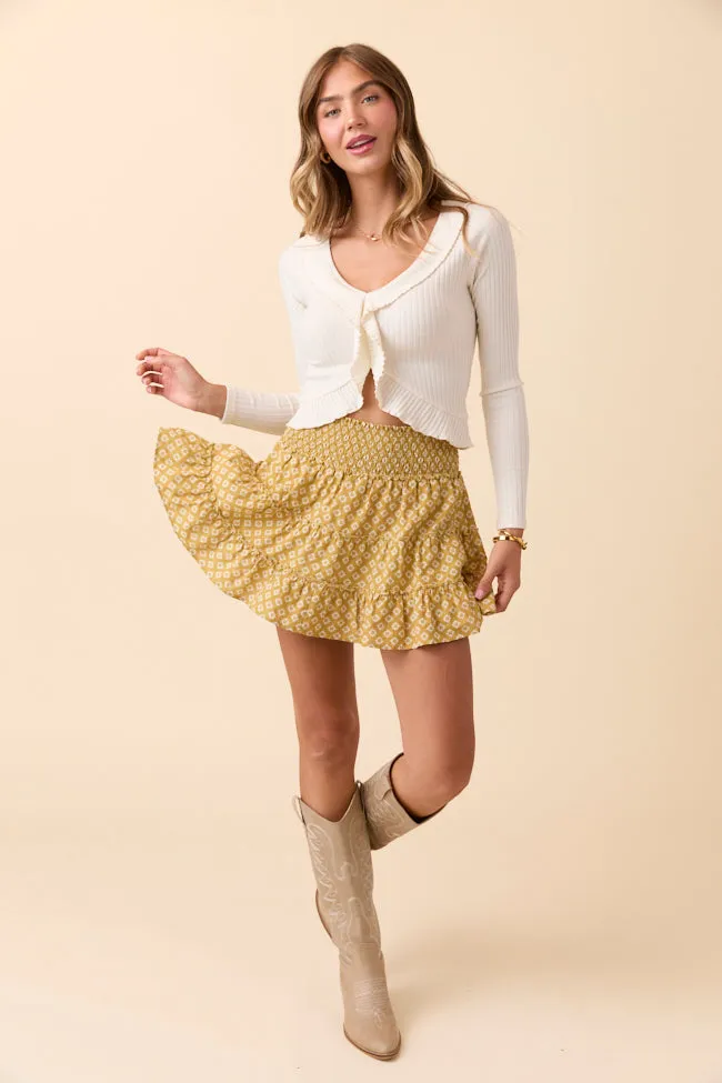 Through the Garden Yellow and White Flower Print Skort FINAL SALE sold by Pink Lily product image thumbnail 3