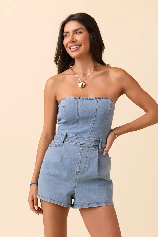 Jayla Strapless Denim Romper SALE sold by Pink Lily product image thumbnail 2