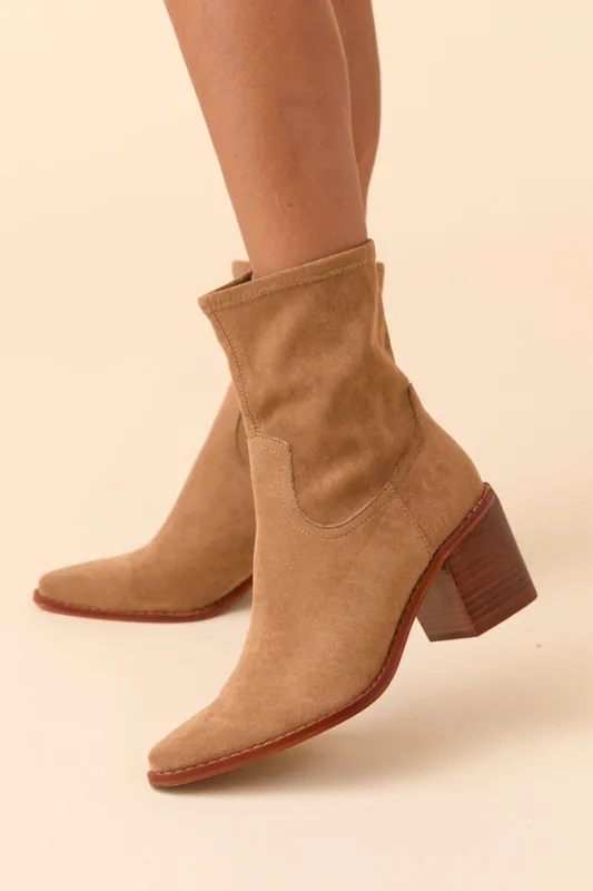 Vienna Latte Booties sold by Pink Lily