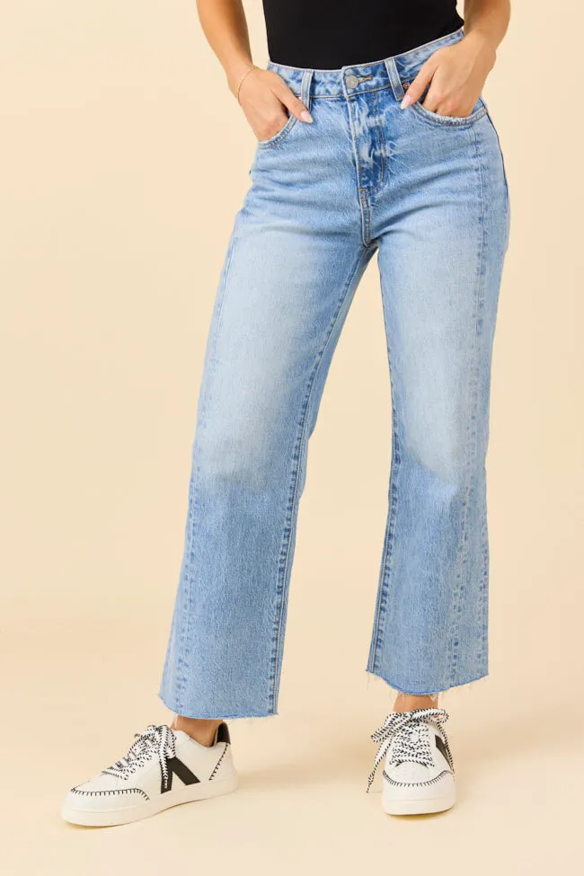 Eliana Medium Wash High Rise Straight Leg Jeans sold by Pink Lily