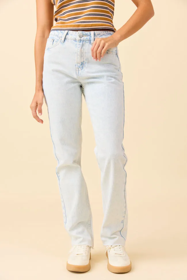 Elizabeth Light Wash Straight Leg Jeans FINAL SALE sold by Pink Lily